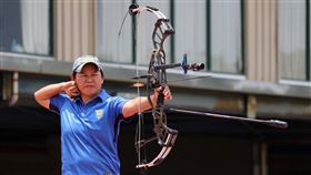 文化大學陳麗如射出女子複合弓金牌。（圖／全大運提供）