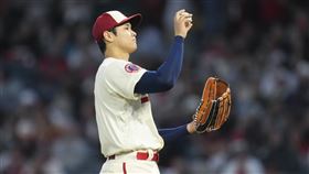 ▲大谷翔平正式超越貝比魯斯（Babe Ruth）成為大聯盟三振數最多，同時敲出100轟的球員。（圖／美聯社／達志影像）