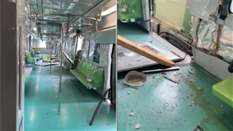 吊臂貫穿中捷車廂！她曝驚悚現場：手在抖