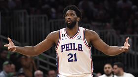 ▲恩比德（Joel Embiid）連3戰至少進帳30分，成隊史第3人。（圖／路透社／達志影像）