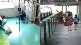 ▲台中捷運11日公布事故當下車廂監視器畫面，其實早在列車暫停載客期間，吊臂就已墜落軌道。（圖／台中捷運提供）