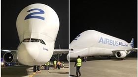 ▲全世界僅5架的空巴大白鯨9日深夜現身桃機，知情人士向本刊透露這趟任務及機上運載物。（翻攝自桃園國際機場 Taoyuan International Airport臉書）