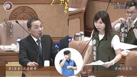 民進黨議員質詢游有疑貢寮海洋音樂祭停辦後又恢復。(圖/翻攝自新北市議會官網直播)