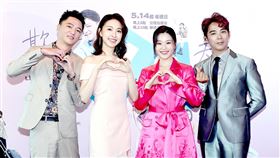 藍葦華、林玟誼、楊小黎、陳子強、廖苡喬和葉家出席席戲劇《欺妻49天》記者會。（圖／華視提供）
