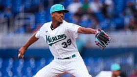 ▲馬林魚20歲新秀培瑞茲（Eury Perez）大聯盟初登板飆7K。（圖／翻攝自馬林魚推特）