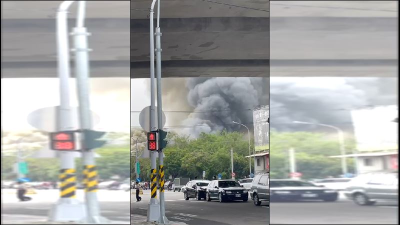 台中環保市場大火！整排攤商陷火海搶救中