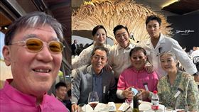  李立群（中）夫婦、朱延平夫婦、翁虹、釋小龍皆親自出席開心同框。（圖／翻攝自釋小龍微博）