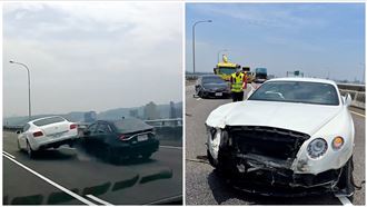 Uber國1鬼切撞千萬賓利　撞擊瞬間曝光