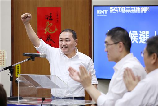 國民黨中常會宣布徵召新北市長侯友宜擔任總統參選人。（圖／記者楊澍攝影）