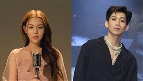 男星何孟遠(圖右)陷感情風波，對采子(圖左)相當抱歉。（圖／記者楊澍拍攝、翻攝采子臉書）