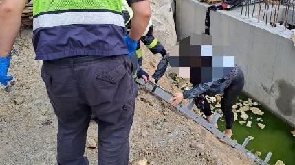 婦恍神撞破塭仔圳圍籬　墜溝險被鋼筋插頭