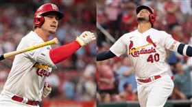 ▲葛曼（Nolan Gorman）、康崔拉斯（Willson Contreras）都繳出單場雙響砲。（圖／翻攝自紅雀推特）