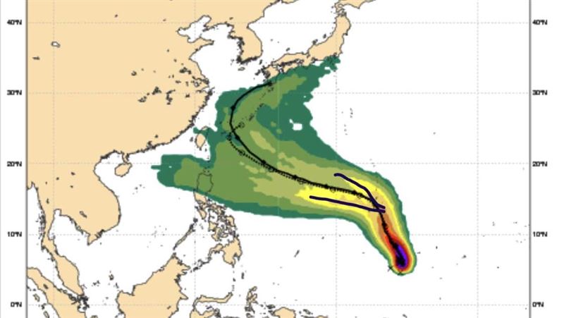 瑪娃最新路徑出現2分叉點　往台走機率曝