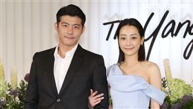 楊謹華、劉品言、謝欣穎、王柏傑出席楊祐寧和Melinda的婚宴。（圖／記者楊澍攝影） 
