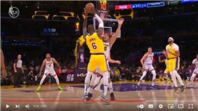  ▲湖人詹姆斯（LeBron James）助攻反變三分彈。（圖／翻攝自ESPN YouTube）