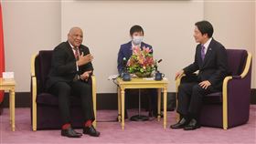 副總統賴清德今(23）日與聖露西亞副總理希瑞爾雙邊會晤。（圖／總統府提供)