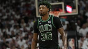 ▲塞爾提克史馬特（Marcus Smart）賽前喊話，最好別穰他們贏下比賽。（資料圖／美聯社／達志影像）