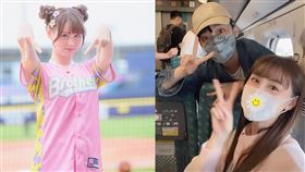 泱泱包緊緊搭高鐵，被短今（前者）給秒認出。（組合圖／翻攝自短今 IG）