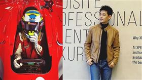  陳若儀也貼出馬克吉恩親自駕車載著夫婦等人介紹賽道。（組合圖／翻攝自陳若儀 IG）