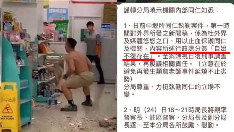 超商浩克被打警懲處假的？內部對話疑外流