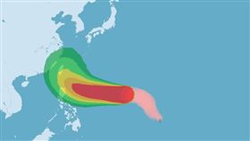 今高溫狂飆33度！瑪娃最新模擬路徑曝光　專家：北轉越早對台灣影響越小（圖／中央氣象局）