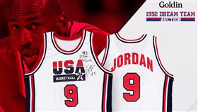 ▲喬丹（Michael Jordan）1992年奧運時戰球衣303萬美元售出。（圖／翻攝自Goldin推特）