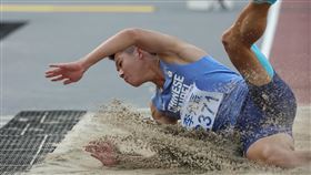 ▲台灣三級跳遠好手李允辰因為「美麗的誤會」，助攻最後一跳逆轉勝。（圖／中華民國田徑協會提供）