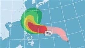 瑪娃預估下週一將來到東南部外海，下週二到四逐漸轉往東北方。（圖／翻攝自氣象局）