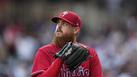 ▲費城人狂威（Dylan Covey）再度在大聯盟先發只投0.2局退場。（圖／美聯社／達志影像）