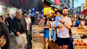 黃仁勳日前現身饒河夜市，就有位國外網紅特別到相同位置朝聖。（圖／翻攝自IEObserve 國際經濟觀察臉書粉專、
Matthew Donegan-Ryan Twitter）