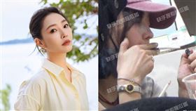 白百何被拍到私下抽菸、喝酒。（圖／翻攝自微博）