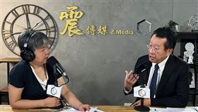 國安會秘書長顧立雄（右）接受震傳媒《新聞不芹菜》主持人黃光芹訪問。（圖／自震傳媒《新聞不芹菜》節目提供）