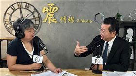 國安會秘書長顧立雄（右）接受震傳媒《新聞不芹菜》主持人黃光芹訪問。（圖／自震傳媒《新聞不芹菜》節目提供）