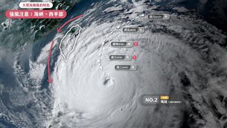 瑪娃颱風雲圖超壯觀！風雨注意區域一次看