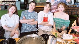 賴薇如（左起）、李唯楓、古曜威、謝忻去露營。（圖／單純夢想文創提供）