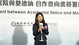 莫德納台灣總經理李宜真表示，目前正進行中包含流感、呼吸道融合病毒共48個研究計畫。（圖／記者簡浩正攝影）