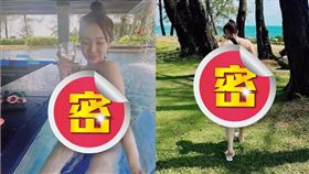 陳芳語身穿另一套比基尼，背影如同全裸般嚇壞人。（圖／翻攝自陳芳語 IG）