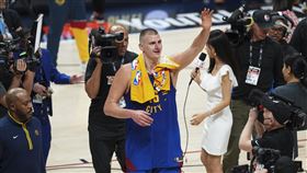 ▲約基奇（Nikola Jokic）冠軍賽首戰拿下「大三元」。（圖／美聯社／達志影像）