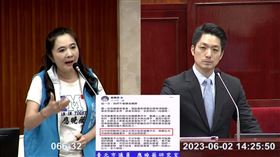 應曉薇質詢蔣萬安。(圖/翻攝自台北市議會YouTube)