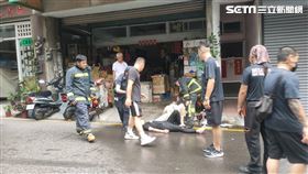 苗栗市南苗商圈攤位氣爆，3人燒燙傷送醫。（圖／翻攝畫面）