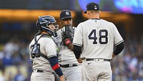 ▲塞維里諾（Luis Severino）首局挨2轟單局失6分。（圖／美聯社／達志影像）