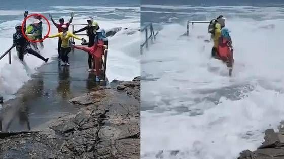 海邊開心打卡合影！女「被消失」落海慘死