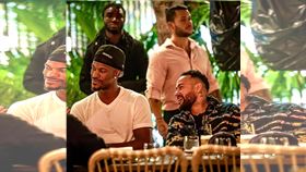 ▲足壇球星內馬爾（Neymar）到場支持好友巴特勒（Jimmy Butler）。（圖／翻攝自Neymar Jr推特）