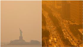 橘色霧霾籠罩紐約（圖／美聯社／達志影像）