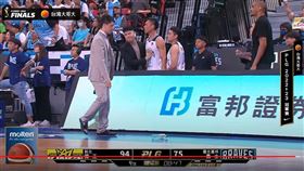 勇士第四節連續被吹兩次技術犯規造成球迷不滿，竟失控朝場中丟水瓶。（圖／翻攝自PLG YT）