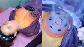 艾灸,胸部,治療,燻煙,白煙