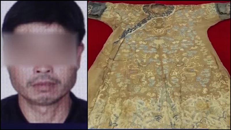 盜墓挖出清代五爪龍袍　賊穿上身炫耀慘了