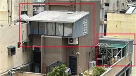 台中誇張違建，電梯間蓋鐵皮屋，底下懸空，科博館植物園附近，太原4街15-1號(圖／翻攝自臉書南屯大小事)