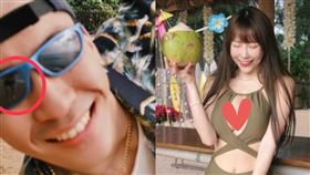 ▲仔細看吳東震照片發現其實和梓梓意外在鏡片中同框。（圖／取自梓梓、吳東震IG）