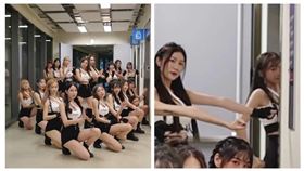 ▲Fubon Angels朱朱跳舞跳進電梯。（圖／Fubon Angels提供）